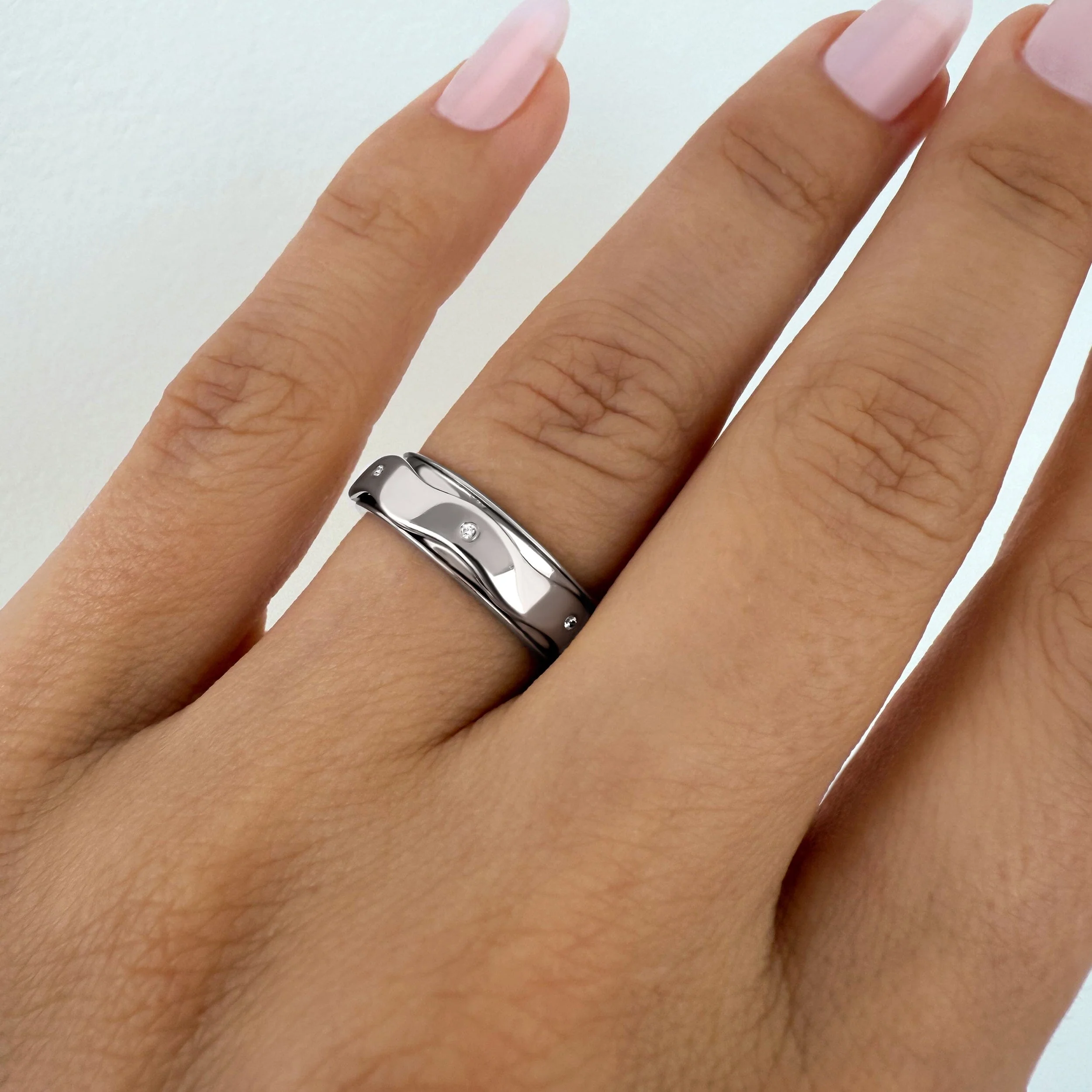 White Zircon Fidget Ring - Spinning Clarity - Image 2