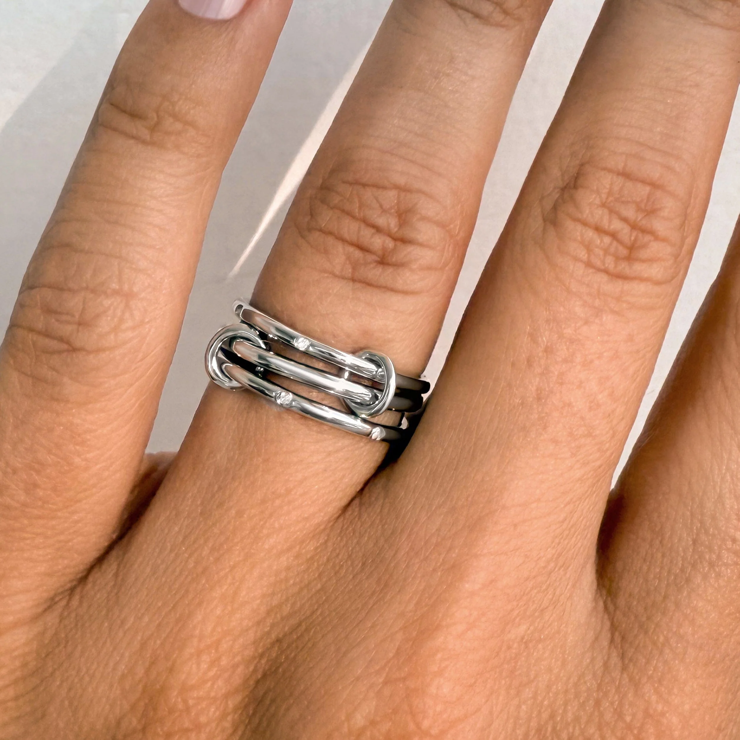 White Zircon Fidget Ring - Turning Within - Image 2