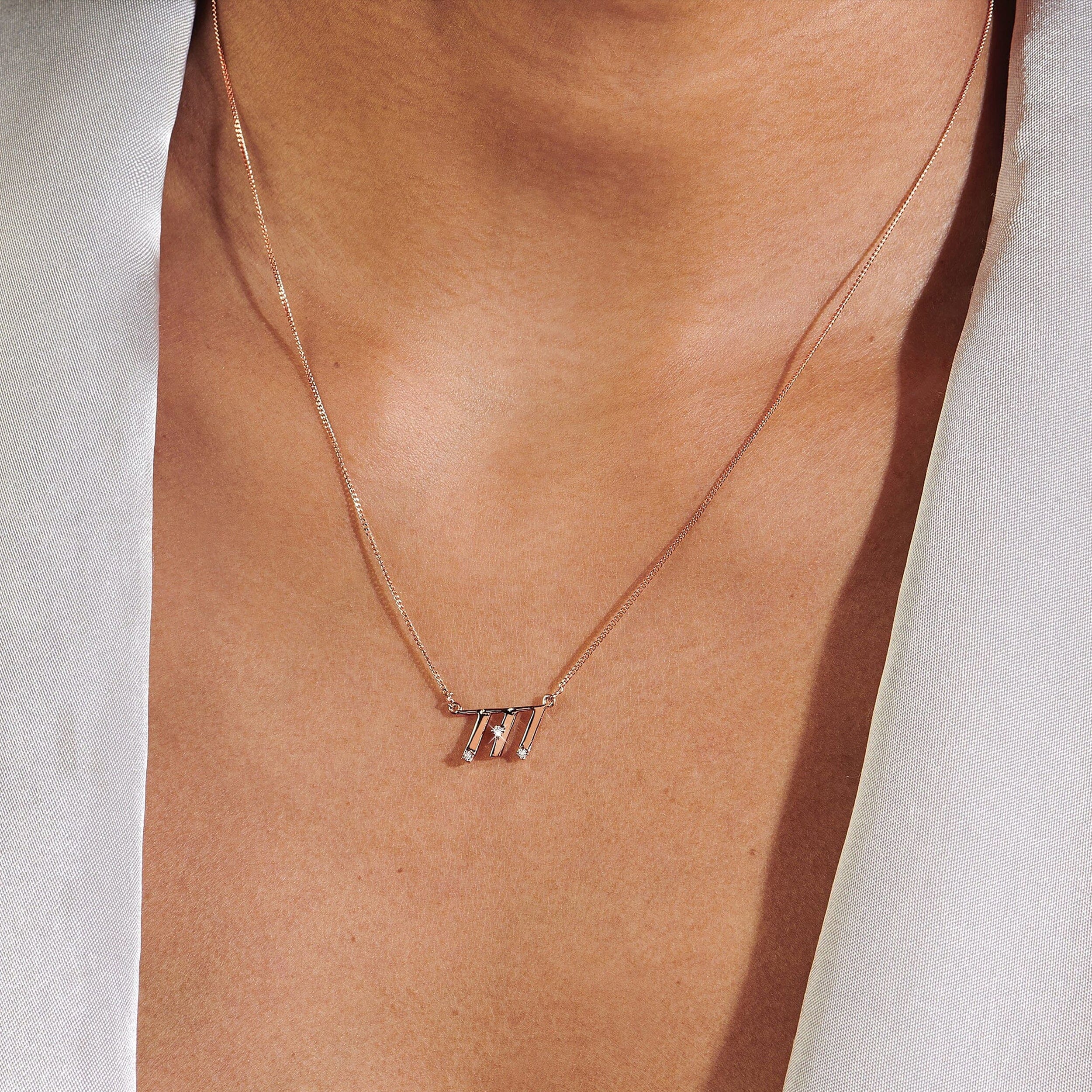 White Zircon Necklace - I Am Lucky - Image 4