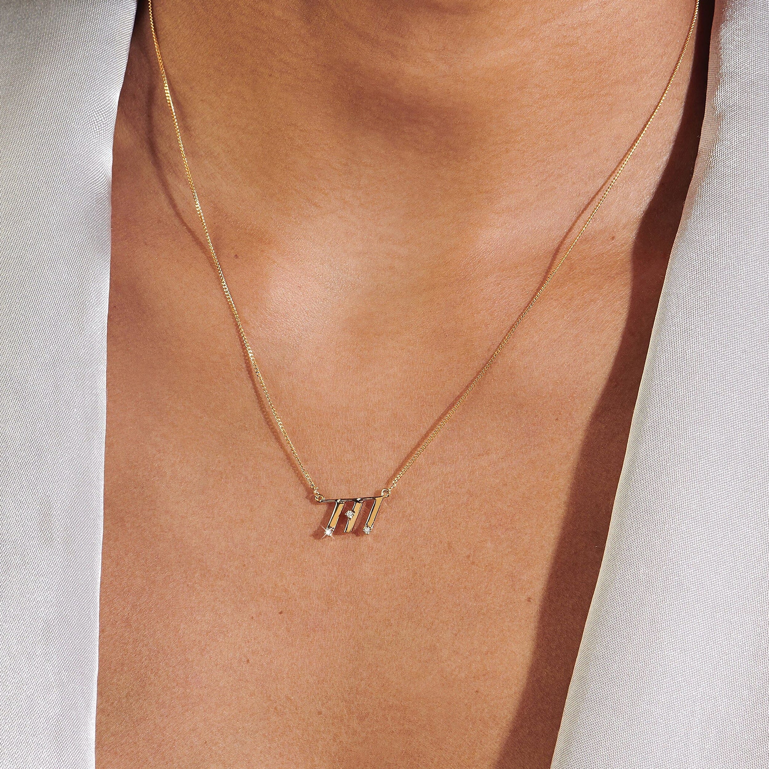 White Zircon Necklace - I Am Lucky - Image 6