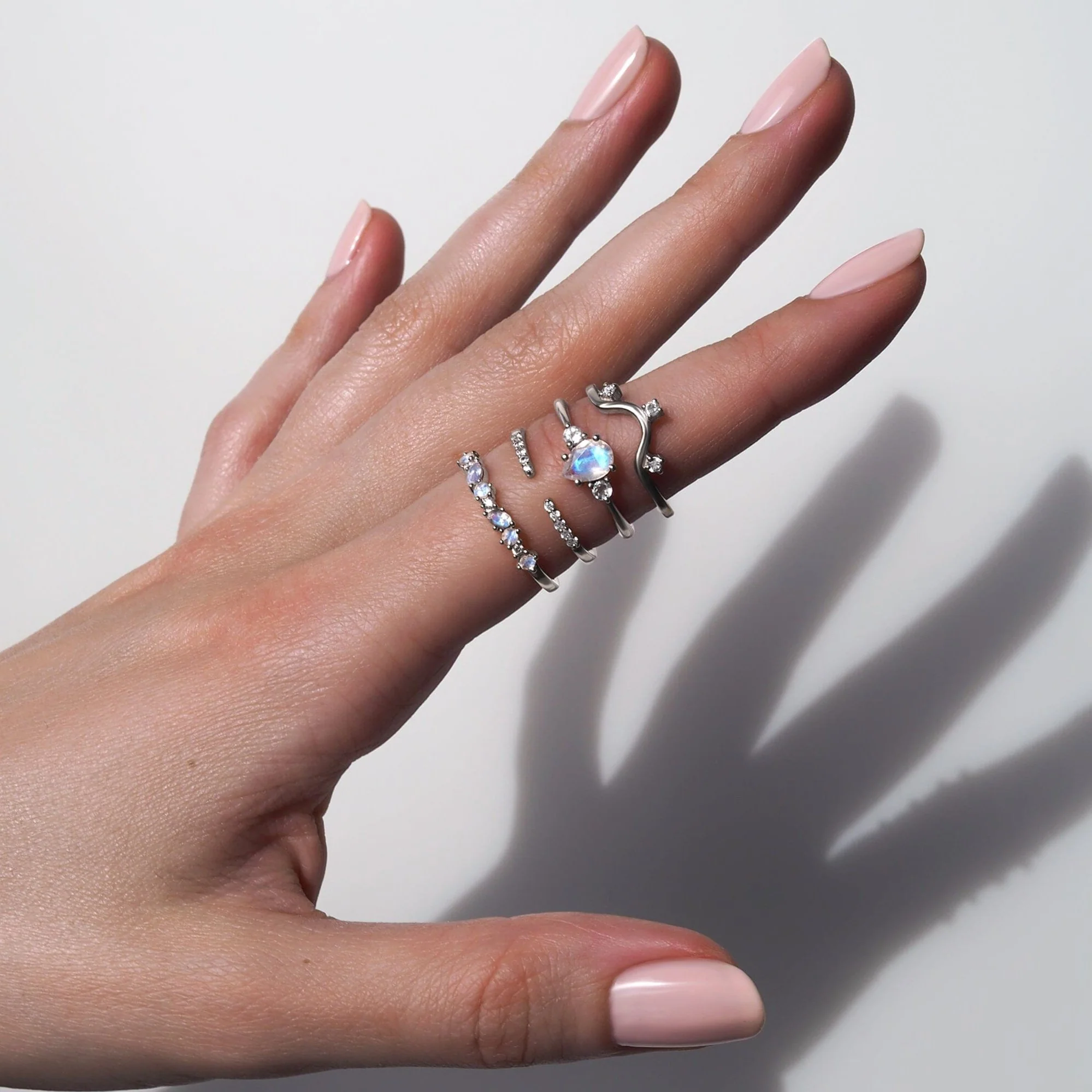 White Zircon Ring - Twinkling Band - Image 11
