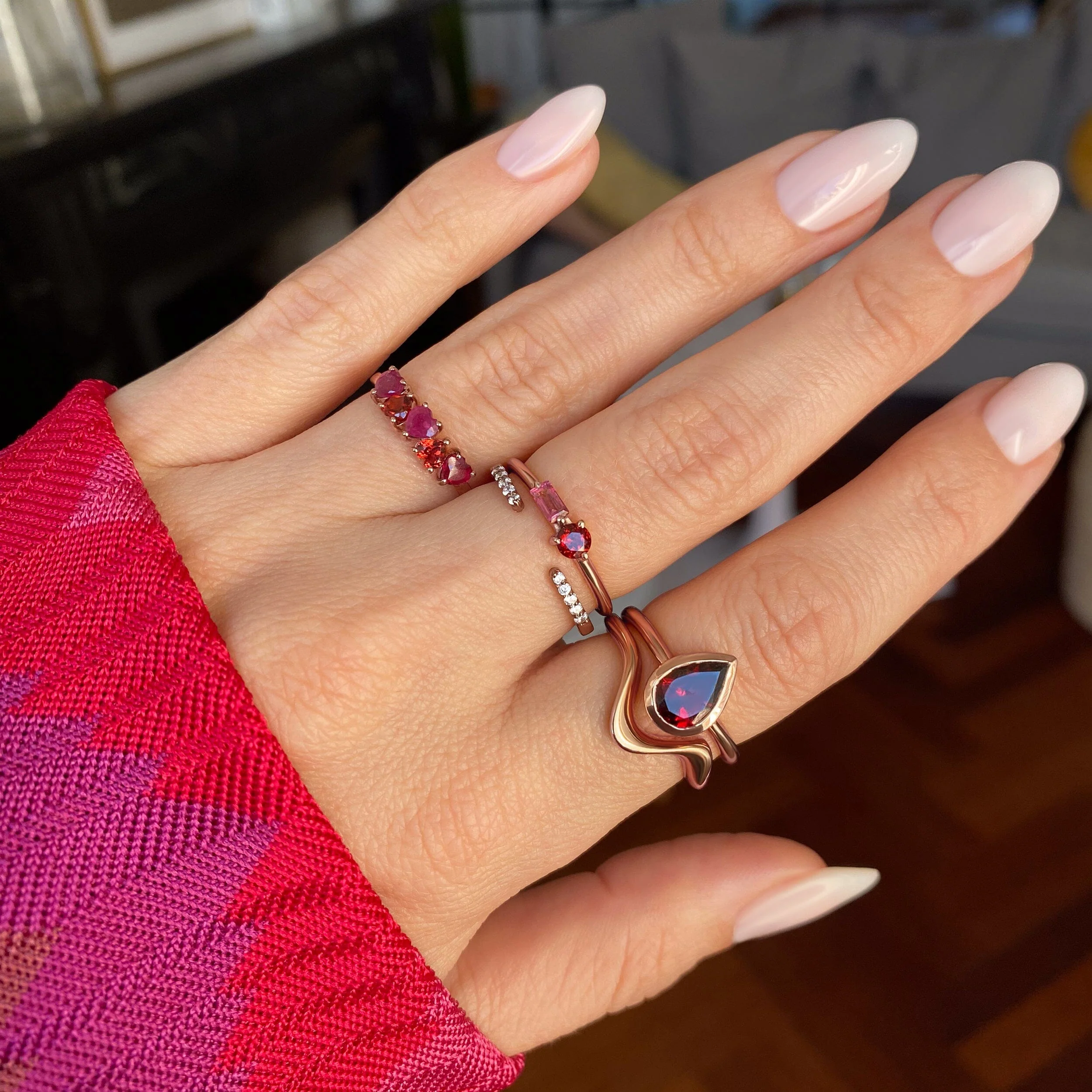 White Zircon Ring - Twinkling Band - Image 12