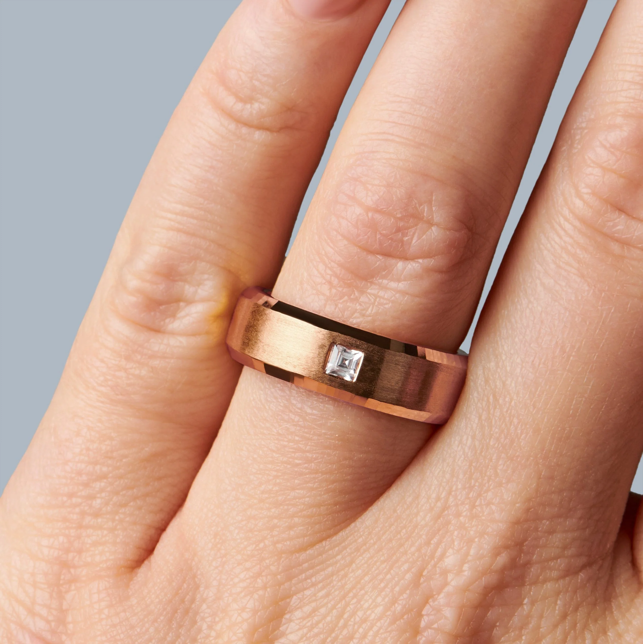 White Zircon Unisex Ring - Crafted - Image 4