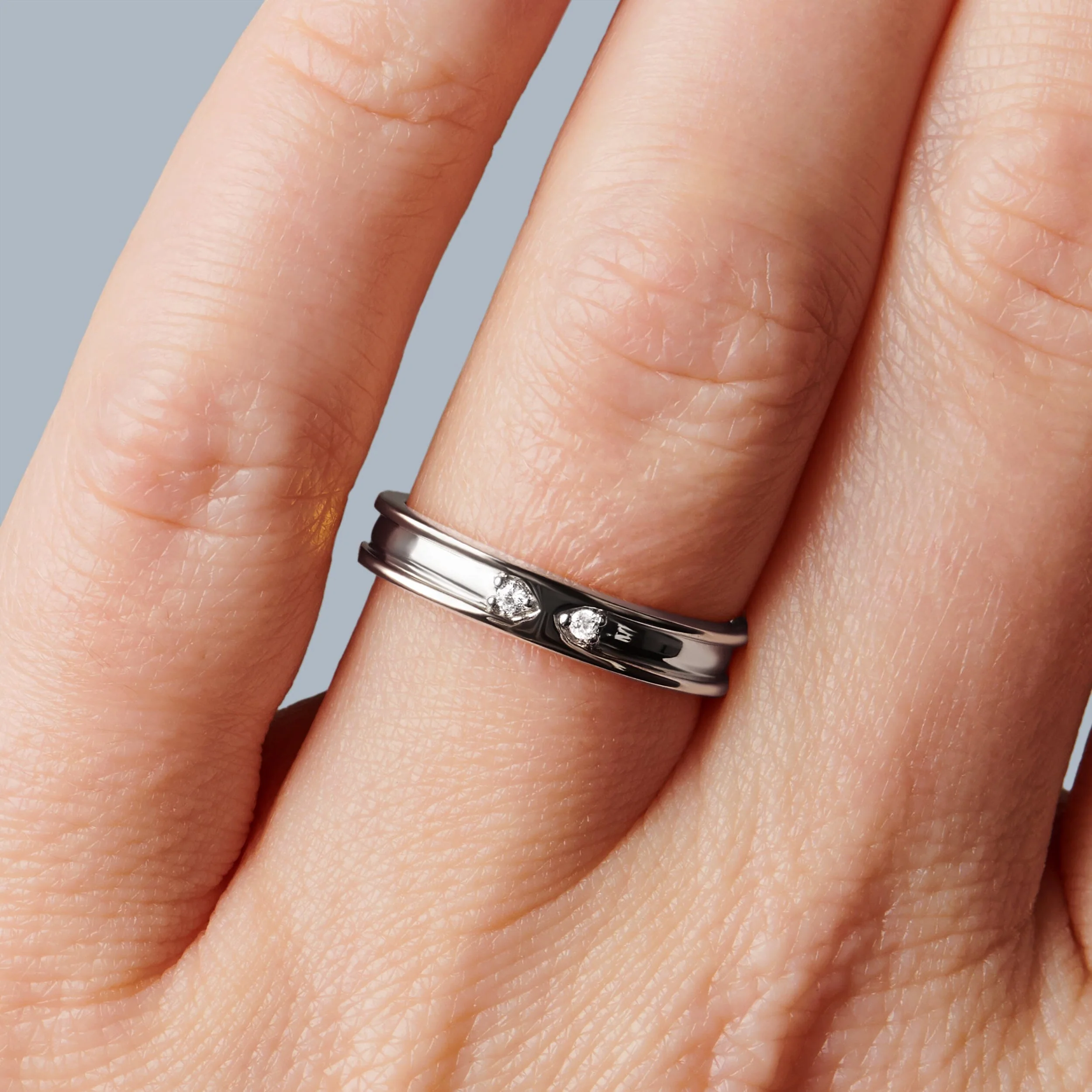 White Zircon Unisex Ring - Individualist - Image 2